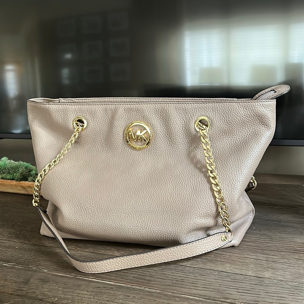 Michael Kors Large Logo Chain Tote